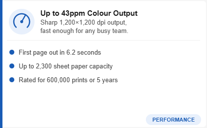 Up to 43ppm Colour Output